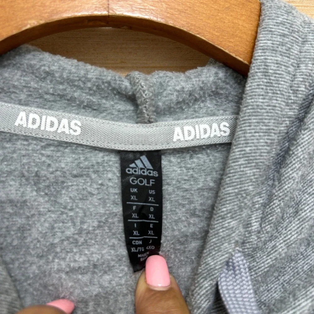 Adidas Golf Mens XL Heather Grey Pullover Hoodie Lightweight Sweatshirt